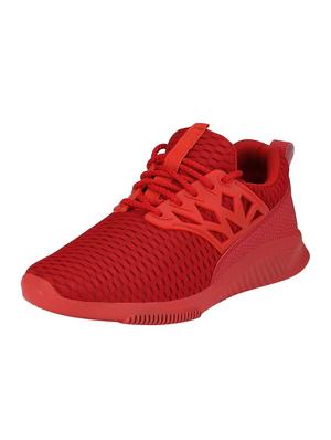 Red Mesh lace up sport shoes - 16109025 - Standard Image - 2