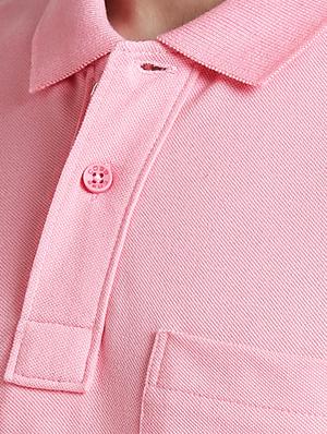 pink solid polo t-shirt - 16109673 - Standard Image - 5