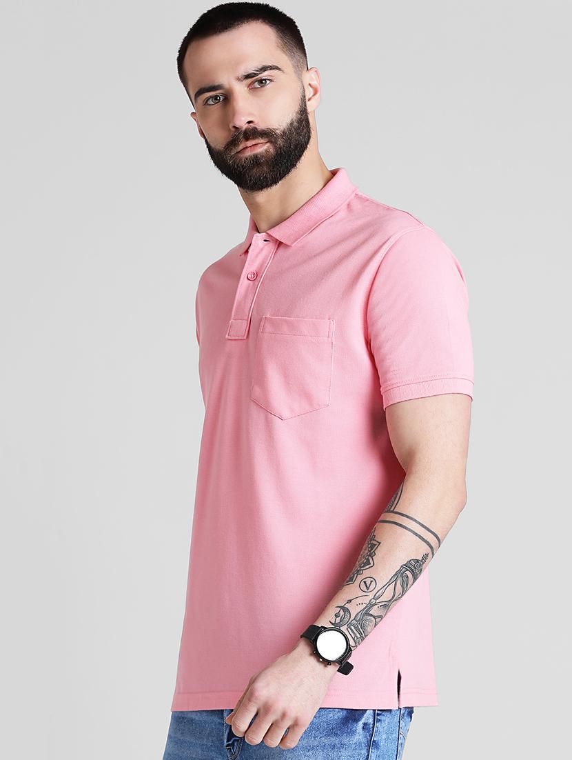 pink solid polo t-shirt - 16109673 - Zoom Image - 2