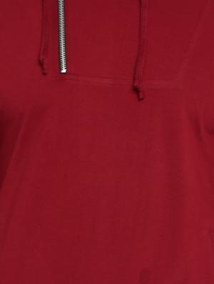 maroon solid hooded tshirt - 16109793 - Standard Image - 5
