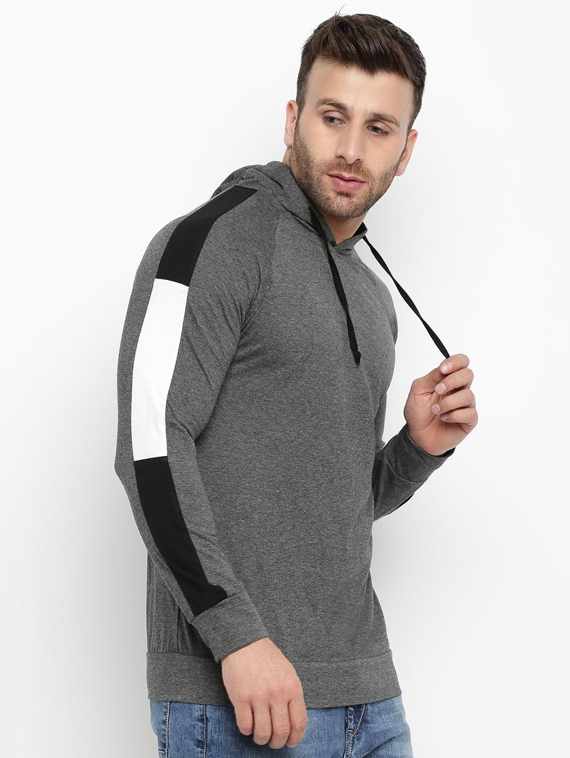 grey hooded raglan tshirt - 16109798 - Zoom Image - 2