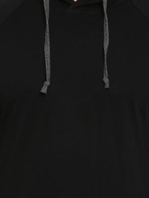 black raglan hooded tshirt - 16109799 - Standard Image - 5