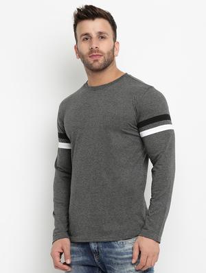 grey solid t-shirt - 16109819 - Standard Image - 2