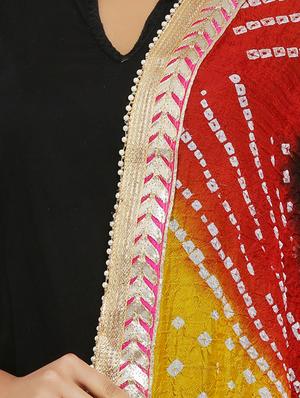 multi colored art silk bandhani dupatta - 16110547 - Standard Image - 2