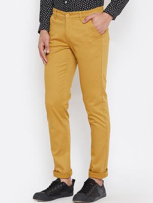 brown cotton blend chinos - 16110825 - Standard Image - 2