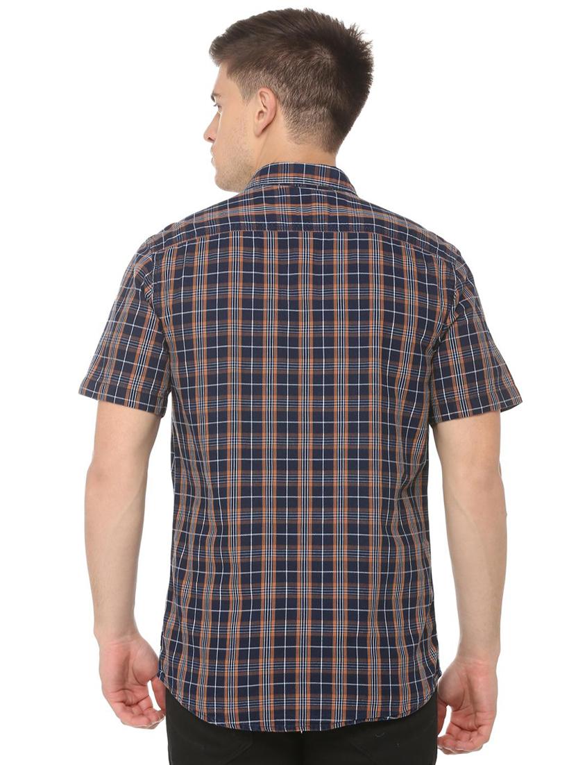 blue checkered casual shirt - 16112260 - Zoom Image - 2