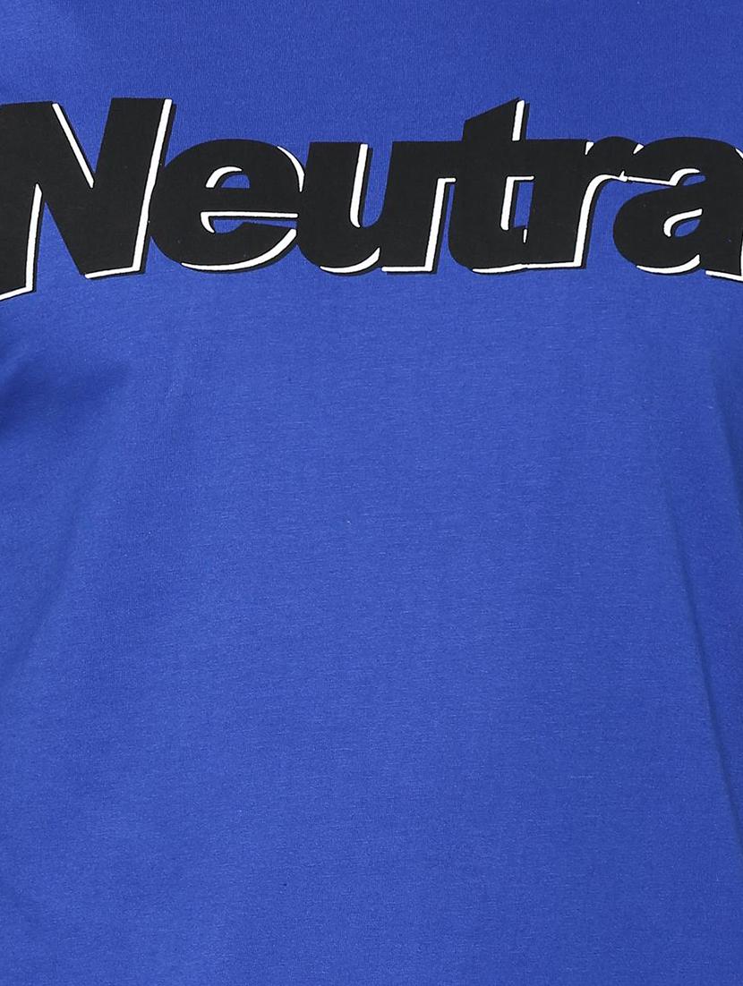 blue typographic chest print t-shirt - 16112317 - Zoom Image - 5