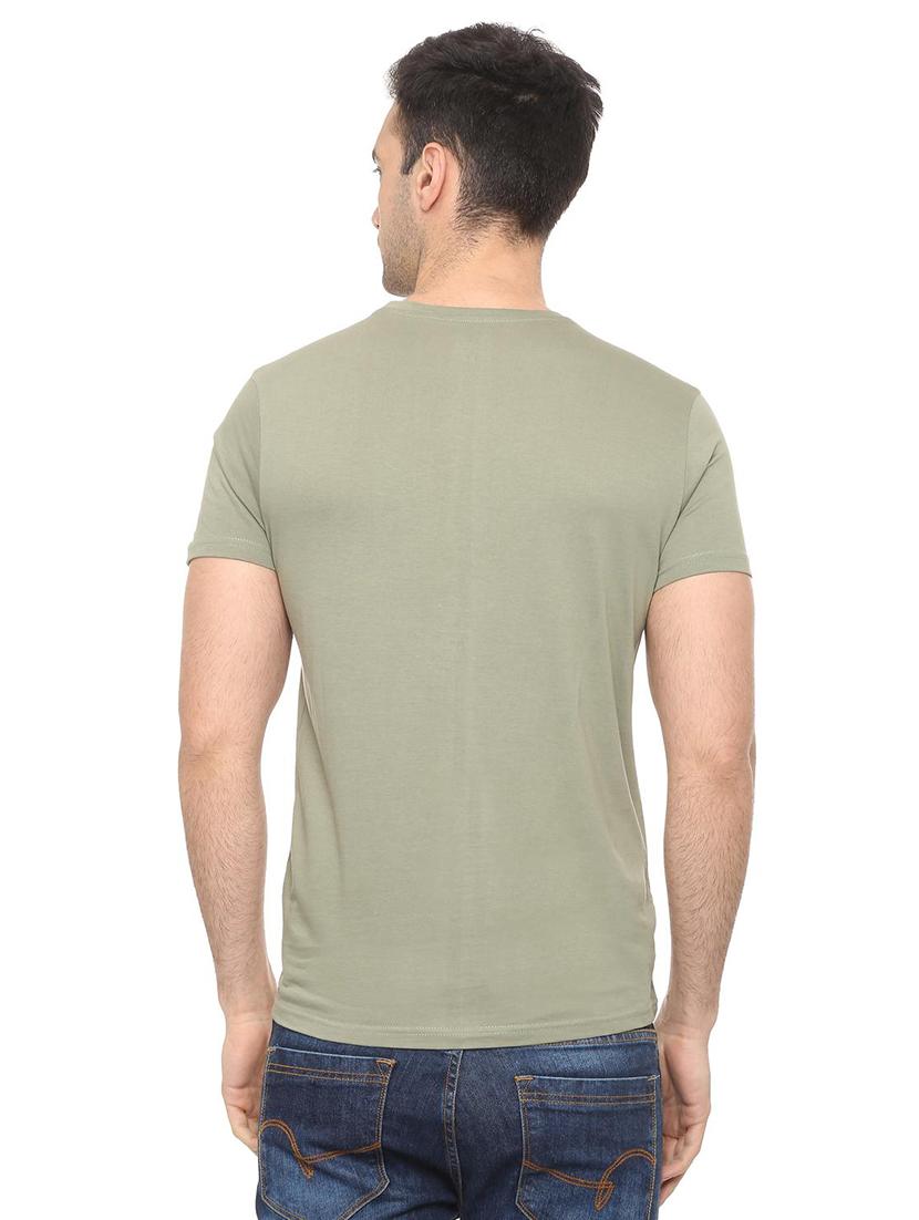 green typographic chest print t-shirt - 16112325 - Zoom Image - 2