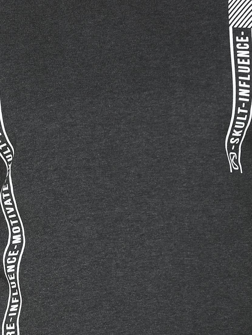 grey typographic front print t-shirt - 16112345 - Zoom Image - 5