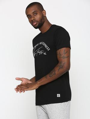 black typographic chest print t-shirt - 16112358 - Standard Image - 2