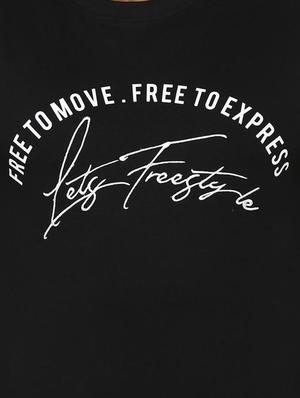 black typographic chest print t-shirt - 16112358 - Standard Image - 5