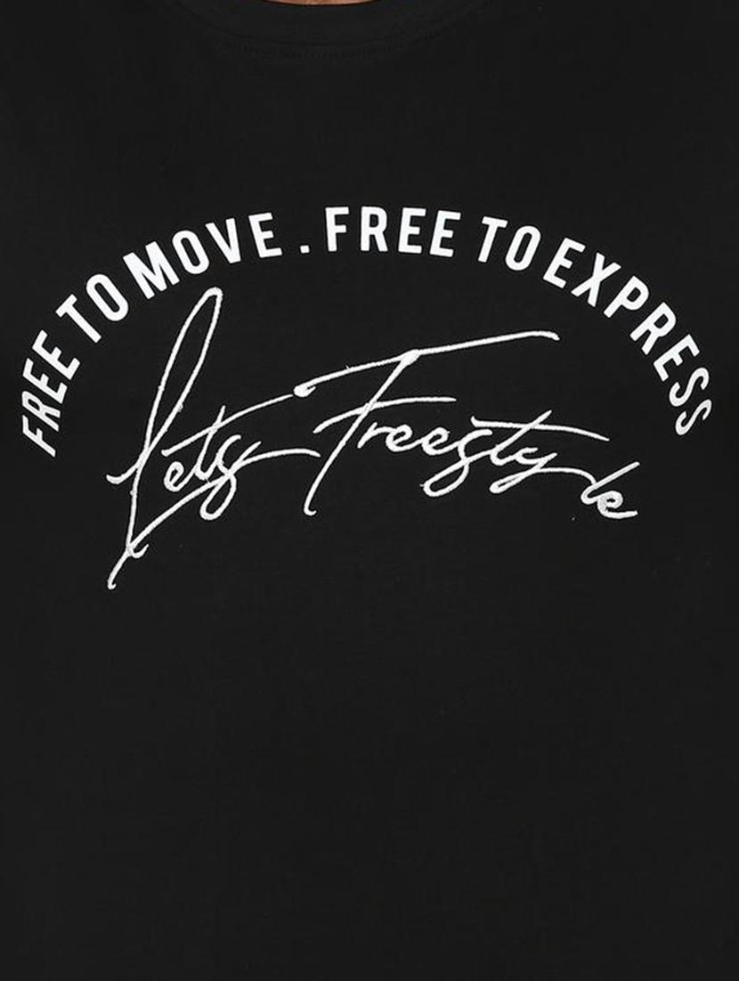 black typographic chest print t-shirt - 16112358 - Zoom Image - 5