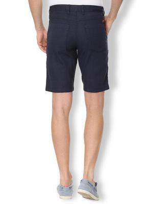navy blue cotton blend shorts - 16112392 - Standard Image - 2