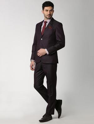purple solid single breasted suit - 16112413 - Standard Image - 2