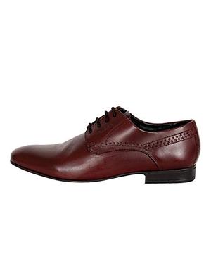 red leather laceup derbies - 16112635 - Standard Image - 2