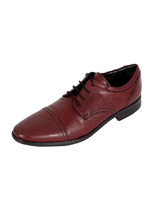 red leather laceup derbies - 16112642 - Standard Image - 1