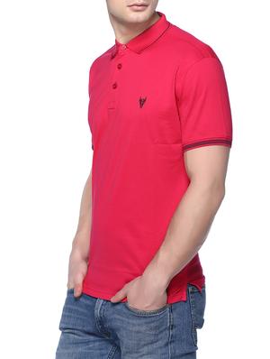 red solid polo t-shirt - 16112786 - Standard Image - 2