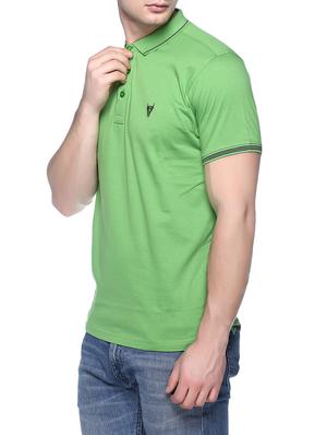 green solid polo t-shirt - 16112788 - Standard Image - 2
