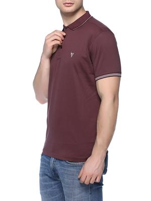 maroon solid polo t-shirt - 16112792 - Standard Image - 2