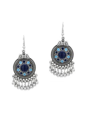 blue metal drop earring - 16112840 - Standard Image - 2
