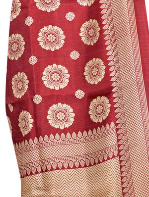 maroon floral printed dupatta - 16113361 - Standard Image - 2