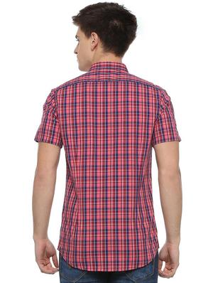 pink checkered casual shirt - 16113588 - Standard Image - 2