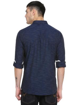 blue printed casual shirt - 16113629 - Standard Image - 2