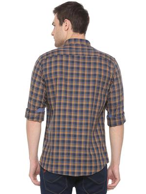 blue checkered casual shirt - 16113665 - Standard Image - 2