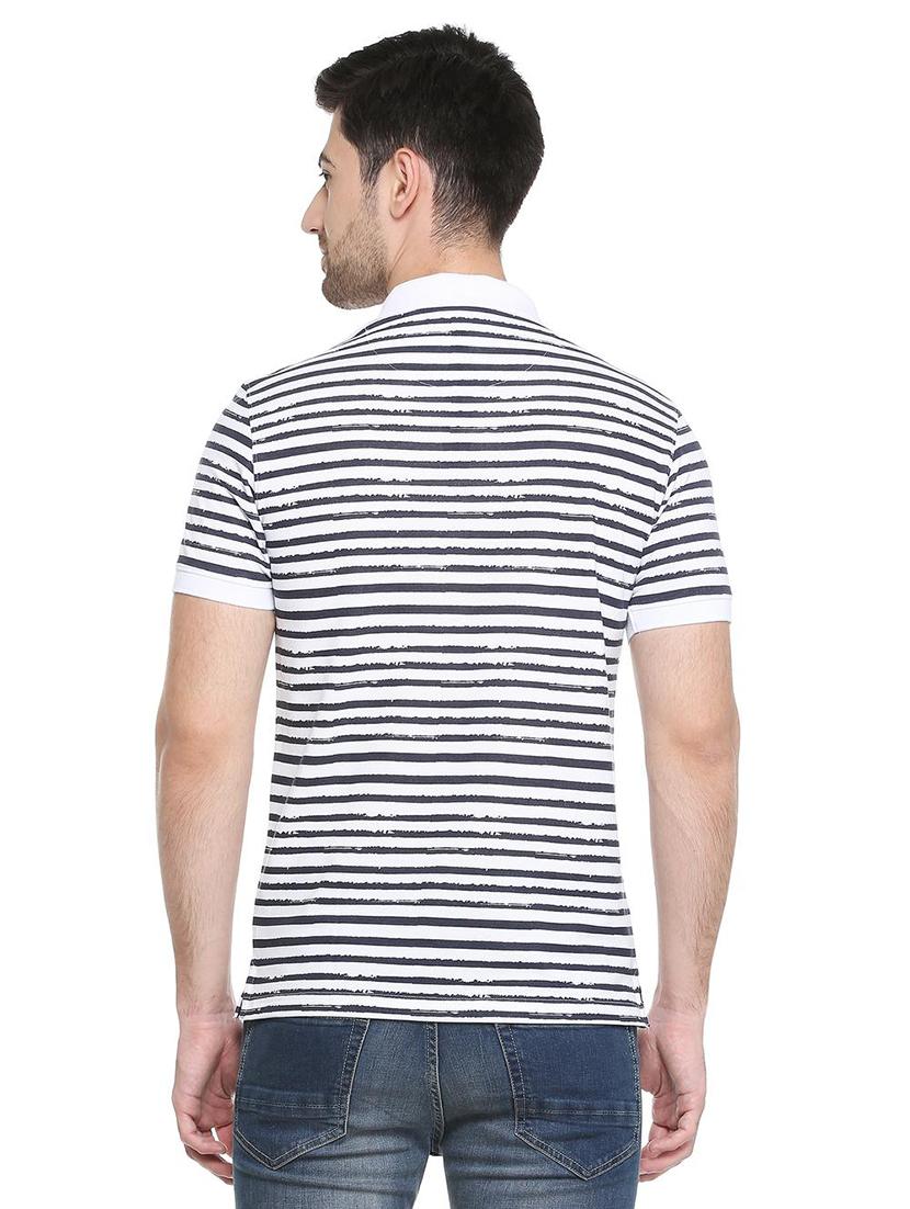 monochrome striped polo t-shirt - 16113696 - Zoom Image - 2