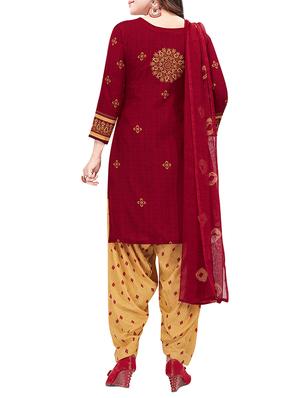 floral printed unstitched patiyala suit - 16113753 - Standard Image - 2