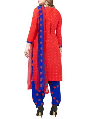 polka dots printed unstitched salwar suit - 16113880 - Standard Image - 2