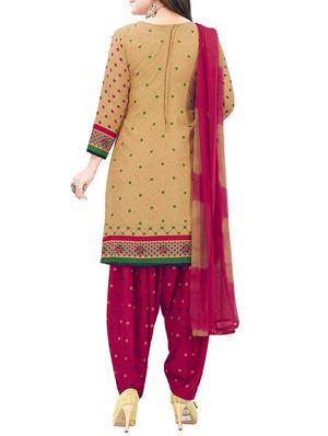 floral printed unstitched salwar suit - 16113884 - Standard Image - 2