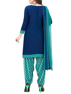 chevron printed unstitched patiyala suit - 16113893 - Standard Image - 2