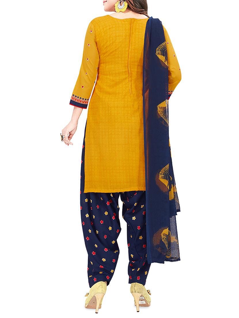 floral printed unstitched patiyala suit - 16113897 - Zoom Image - 2