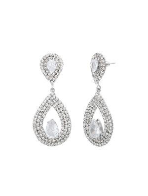 silver zinc drop earring - 16114186 - Standard Image - 2