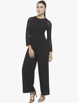 sheer raglan sleeved jumpsuit - 16114467 - Standard Image - 2