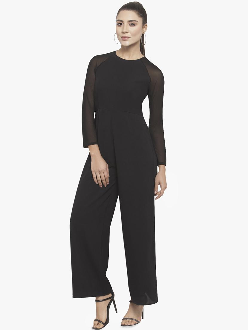 sheer raglan sleeved jumpsuit - 16114467 - Zoom Image - 2