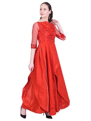 boat neck embellished gown - 16114524 - Standard Image - 2