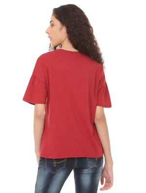 leather patch dropped shoulder tee - 16114652 - Standard Image - 2