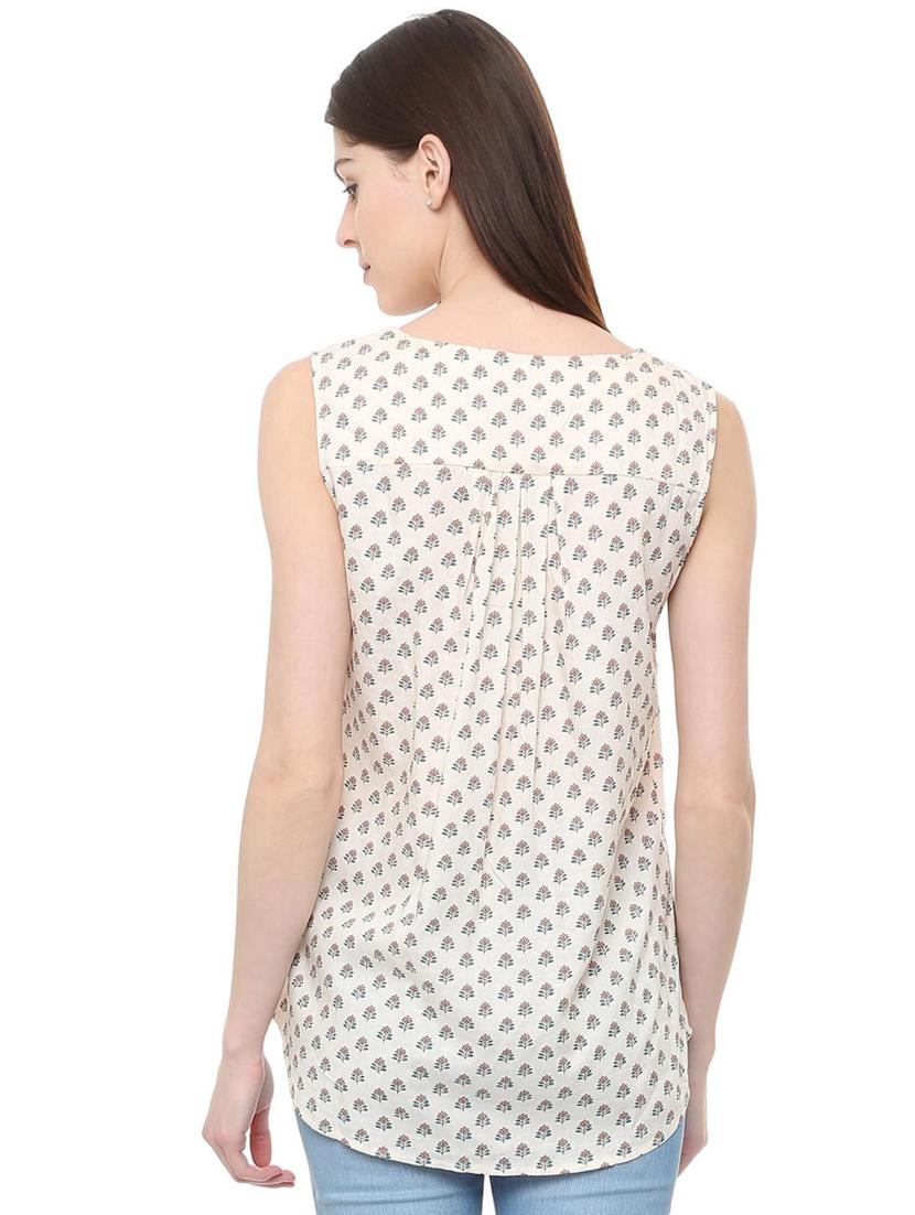 gather detail block print tunic - 16114656 - Zoom Image - 2