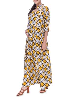checkered maternity wear dress - 16114820 - Standard Image - 2