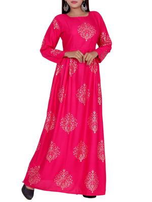 foil print flared kurta - 16119715 - Standard Image - 2
