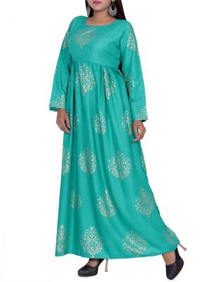 foil print flared kurta - 16119716 - Standard Image - 2