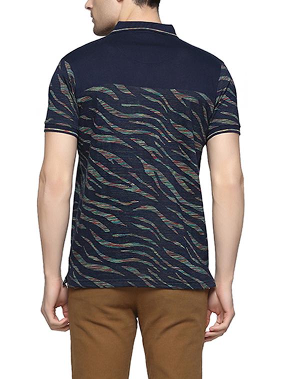 navy blue all over print t-shirt - 16119742 - Zoom Image - 2
