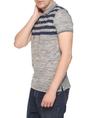grey striped polo t-shirt - 16119745 - Standard Image - 2