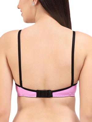 contrast lace bow patch bra - 16120404 - Standard Image - 2