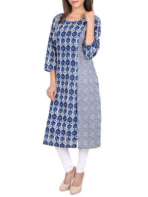batik double slit kurta - 16120617 - Standard Image - 2