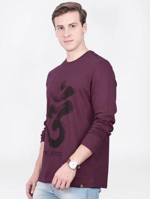 maroon typographic front print t-shirt - 16121228 - Standard Image - 2