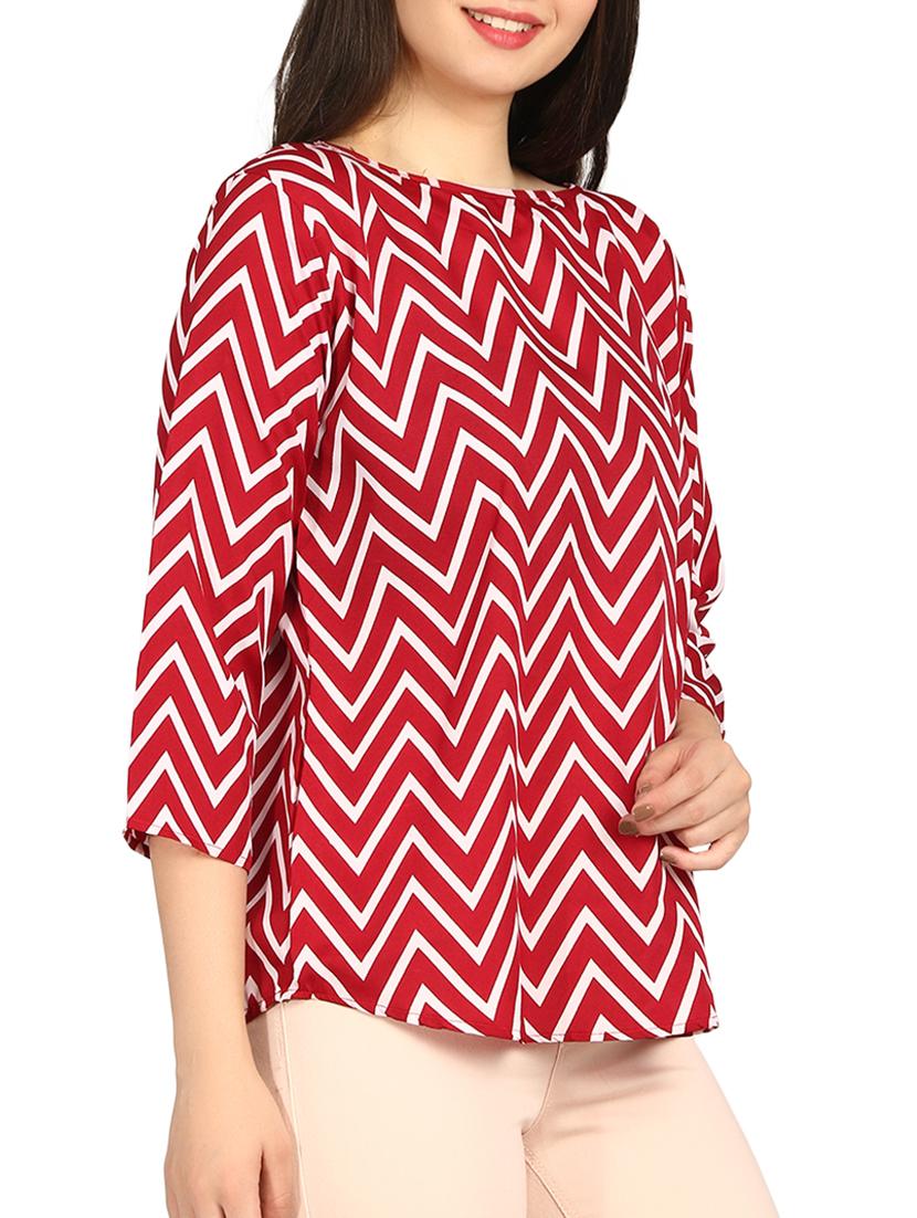 boat neck chevron top - 16121272 - Zoom Image - 2