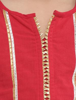 red cotton suit set - 16128720 - Standard Image - 5